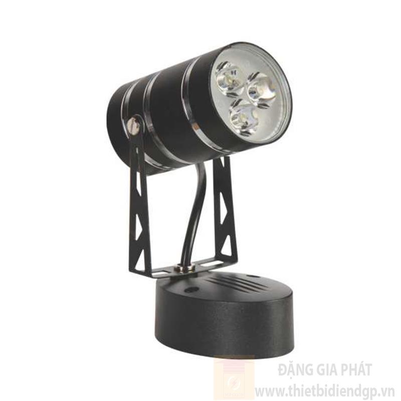 Đèn Led COB chiếu điểm 3W Ø50*L90*130, ánh sáng vàng, vỏ đen